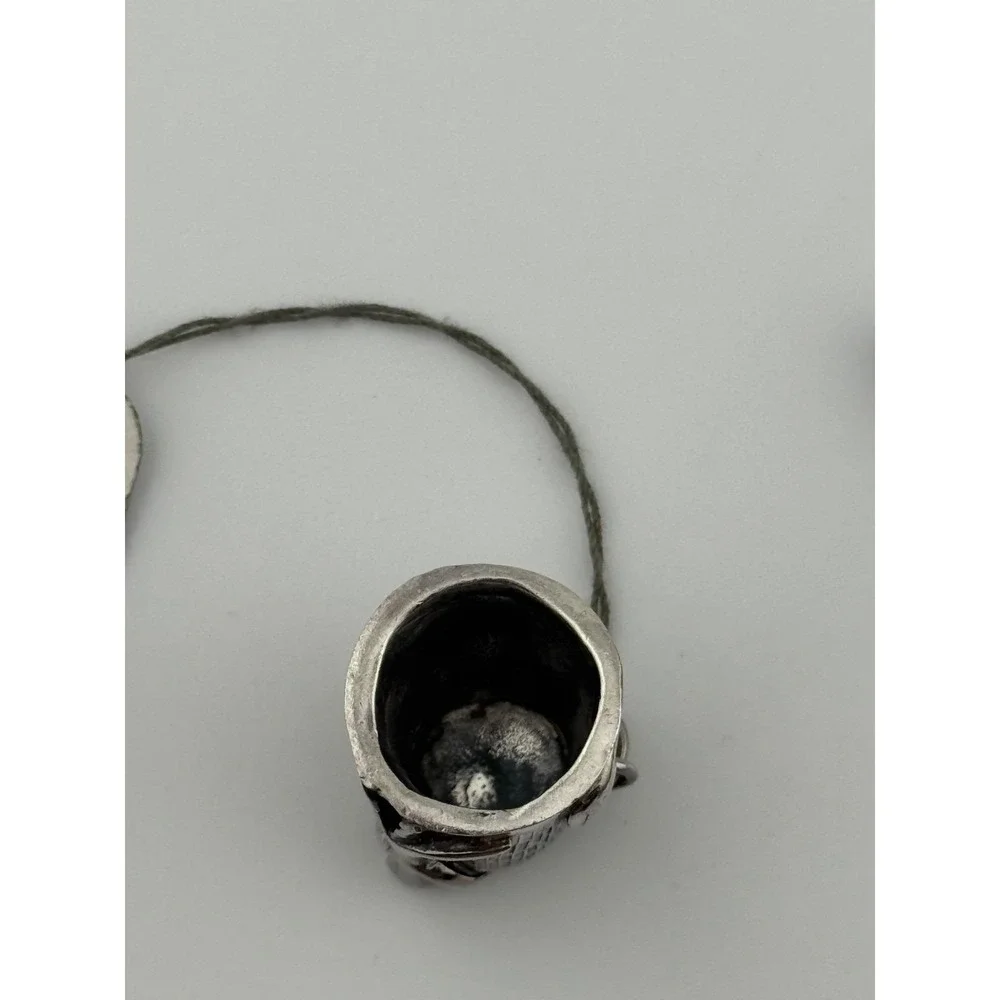 REO‎ Sterling Silver Cat Kitten Thimble Shaped Pendant